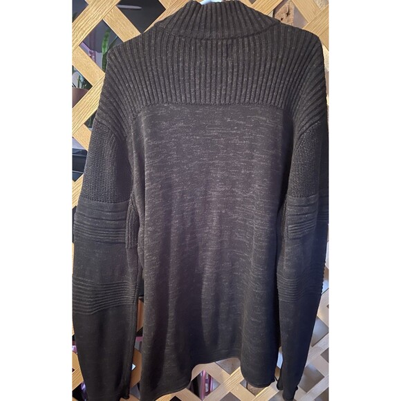 OUTPOST MAKER Charcoal Black Quarter Zip Thick Cotton Sweater Men's XL - Picture 5 of 8